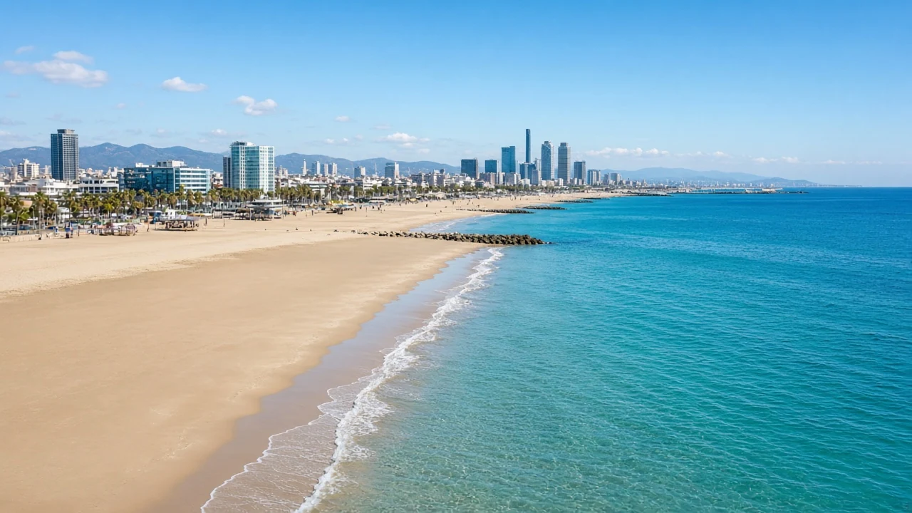Barcelona beach coastline